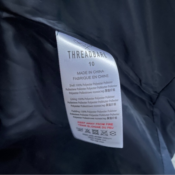 Threadbare Papaya quilted arm puffer jacket in indigo - Picture 6 of 6